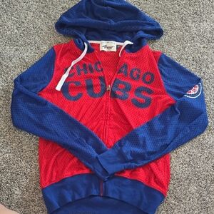 Chicago Cubs Red & Blue Mesh Zip Hoodie